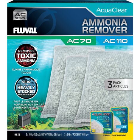Pack ahorro eliminador de amoniaco para filtro AquaClear Fluval AC - Pack de 3