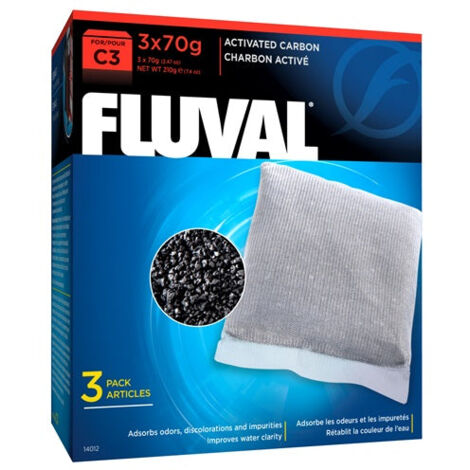 Carbón activado para filtro mochila Fluval C - Pack de 3