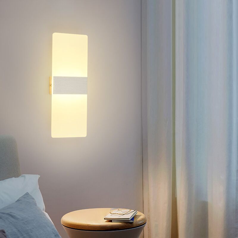 Aluminium Led Lampe Murale Blanc Chaud 3000K Appareils déclairage pour Salon Chambre à Coucher Couloir 7W Led Applique Mural Moderne Noire 