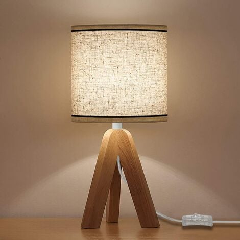 NIUZIMU G-ZM Lampe de table, assise originale en bois, lampe de