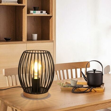 EGLO Lampe de table de chevet Basic, lampe de bureau et de lecture en acier  et plastique noir, douille E27 : : Luminaires et Éclairage