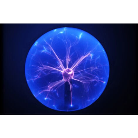 Lampe boule de plasma Lumière plasma magique 5 pouces Lampe globe statique  Lumière bleue électrostatique tactile