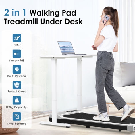 Tapis De Marche UREVO – 2 En 1 – 1-6 Km/h – Moteur 2.25 HP – Anti-Choc – Silencieux – Domestique
