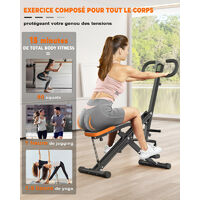 Appareil de musculation compact – Cardio-training et abdominaux – Résistance réglable – Écran LCD – Entraînement complet à domicile