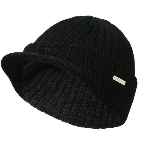 Cappello con visiera lavorato a maglia invernale Cappello da strillone spesso da esterno Cappello invernale con visiera Berretto lavorato a maglia per il freddo