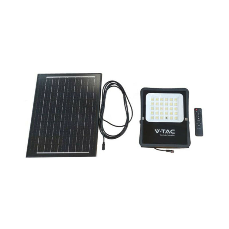 Photovoltaikbatterie mit 6970 angetrieben Fernbedienung Solarpanel Licht 20W V-TAC 6400k LED-Flutlicht 2400lm durch Sku kaltweißes VT-55300