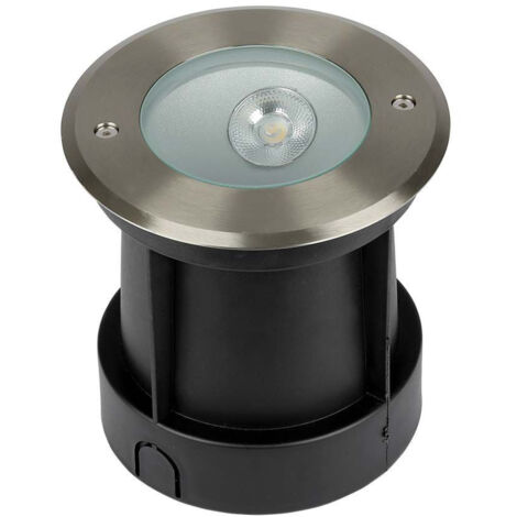 Bodenleuchte LED Außenleuchte Gartenlampe Edelstahl schwarz silber IP67 D 15,3cm