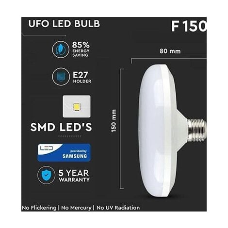 V-TAC VT-2116 16W LED Lampe Bulb SMD E27 ufo F150 warmweiß 3000K - SKU 71586