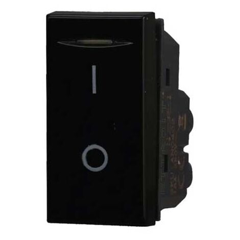 Schalter 2P 16A 250Vac kompatible Bticino Axolute Schwarz Farbe Ettroit AN0402 (1/3)