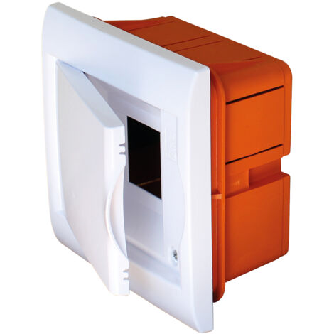 Unterputz schaltschrank 4 module mit weißer rahmen und weißer tür 160x170x75mm IP40 FAEG - FG14604