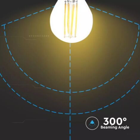 V-TAC VT-2386 LED-Glühbirne 6 W E27 4000 K Glühlampe 130 lm/W Tropfen G45 Klarglas SKU 2852