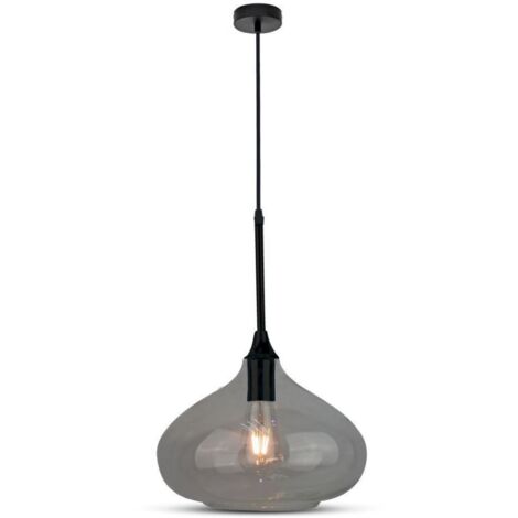 V-TAC VT-7281 LED-Tropfenglas-Kronleuchter 1MT Ф285mm glänzend schwarz mit E27-Lampenfassung (1/5)