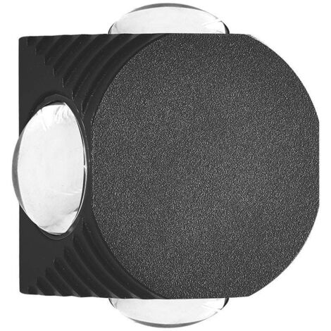 V-TAC 4W LED-Wandleuchte mit 4 Lichtstrahlen, schwarzes Gehäuse, warmweiß, IP54 (1/5)