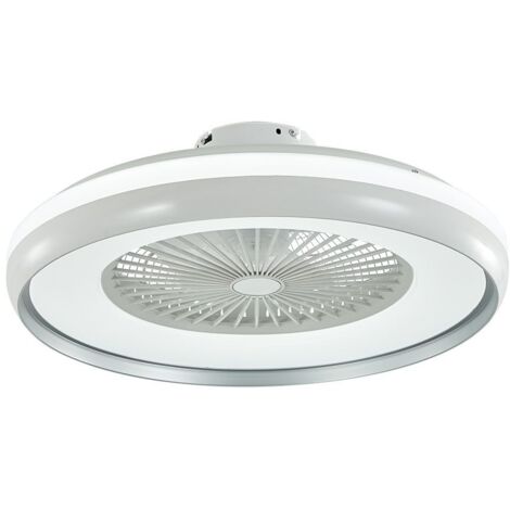 V-TAC VT-5022 LED-Deckenventilator, 45 W AC-Motor, weißes Gehäuse und grauer Innenring mit 35 W 3IN1 Farbwechsel-LED-Lampe und Fernbedienung – 217935 (1/5)