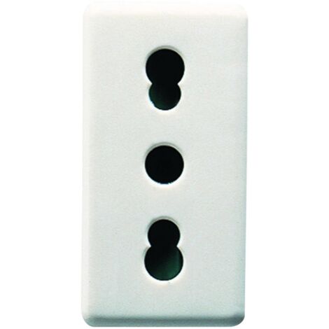 GEWISS GW20203 bivalente italienische Steckdose 2P+E 16A 1 Modul, weiße Farbe