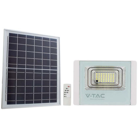 V-TAC LED-Flutlicht mit Fernbedienung und Solarpanel, 20 W, Weiß, Naturweiß, IP65 (1/5)