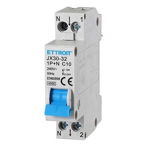 Ettroit Magnetischer Thermoschalter 1P+N 10A 4,5Ka 220V 1 DIN Modul JX151040