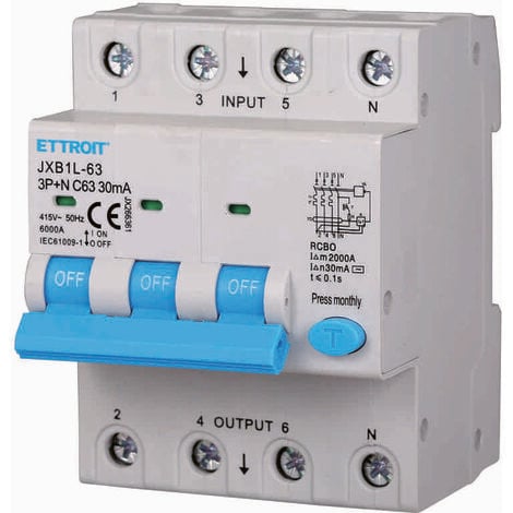 ZOREI RCBO Leitungsschutzschalter 3P+N 300mA - Dreiphasig Mit 32A