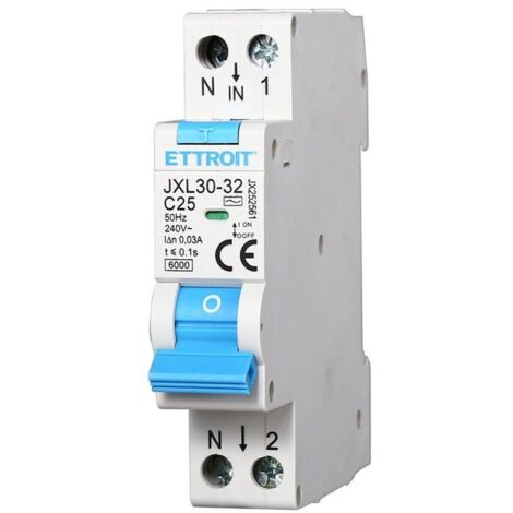 Disjoncteur Différentiel 1p n 30ma 16a - Type Ac - 6ka - Courbe C - 2