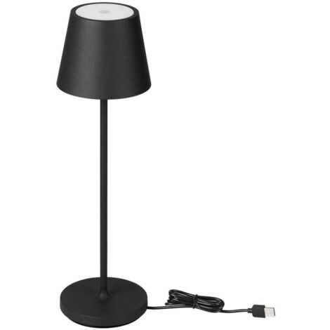 V-TAC LED-Tischleuchte 1,5 W batteriebetrieben aus Aluminium mit kabellosem Ladegerät und Touch-Dimmbarkeit, schwarze Farbe 3000 K IP54 – 23447 (1/5)