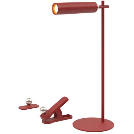 V-TAC wiederaufladbare magnetische LED-Tischlampe 3 W rot USB C Touch dimmbar 4000 K – 23043 (1/5)