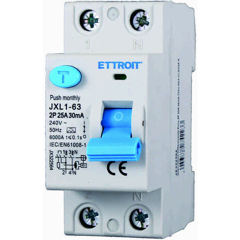 ETTROIT JX322564 Reiner Differentialschalter 2P 25A 30mA 220V-6KA KLASSE A (1/4)