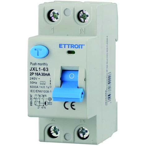 ETTROIT JX321664 Reiner Differentialschalter 2P 16A 30mA 220V-6KA KLASSE A (1/4)