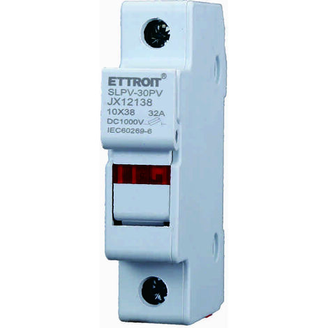 ETTROIT JX12138 Sicherungshalter – Halterung für zylindrische Sicherungen. Sockel RT18-32 1P DIN 10 x 38 mm AC/DC