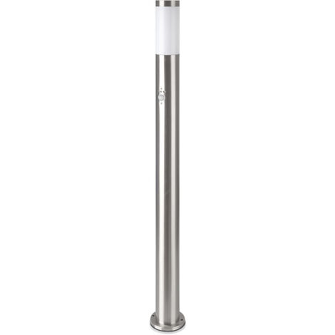 V-TAC 110cm LED Garten-Stehleuchte mit E27 Lampenfassung, Bewegungsmelder, Edelstahl, IP44