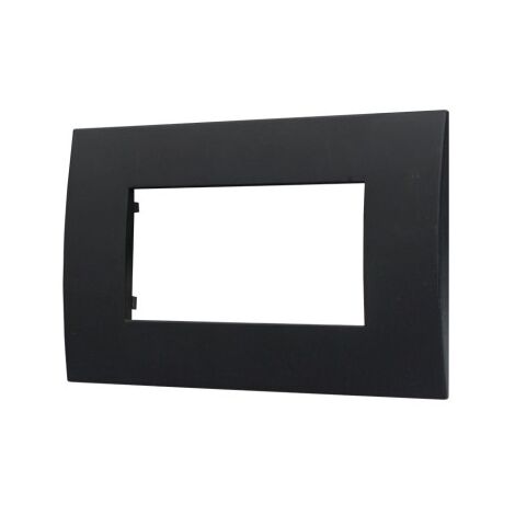 ETTROIT Kunststoffplatte Venus Serie 4P, Farbe Schwarz, kompatibel mit Vimar Arke VA83402