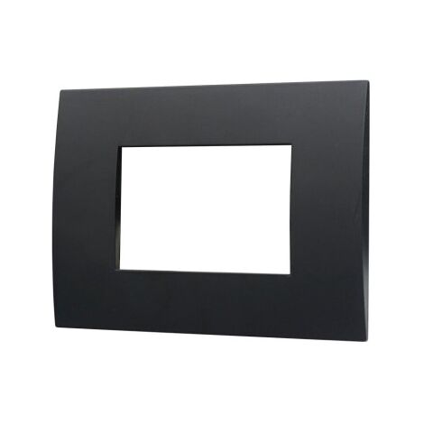 ETTROIT Kunststoffplatte 3P 3 Plätze Serie Venus Farbe Schwarz Kompatibel mit Vimar Arke VA83302 (1/3)
