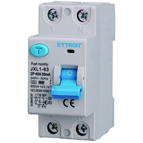ETTROIT Pure Differenzial-Leistungsschalter 2P 40A 30mA 220V-6KA Kurve F - JX3240610