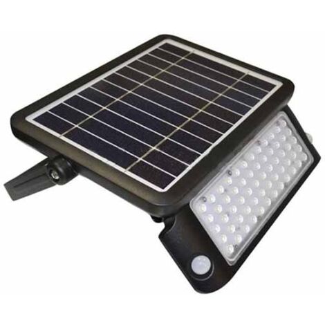V-TAC VT-787-10 10W LED flutlicht mit sonnenkollektor und PIR sensor slim  schwarzer Körper
