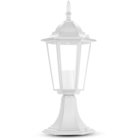Robuste Außen Steh Laterne Alu Landhaus Stil Garten Deko Glas Leuchte weiß matt E27 V-Tac 7075