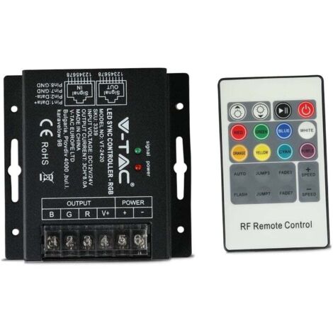 V-TAC VT-2420 Sync-Controller für LED-Streifen RGB RJ45 mit Fernbedienung - SKU 3339 (1/5)
