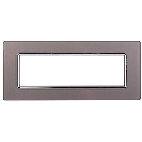 Ettroit Bticino Livinglight kompatible Platte 7 Glasmodule silberfarben - LN84706 (1/3)