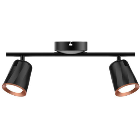 V-TAC VT-812 12W LED-Wandleuchte, verstellbare schwarze Wandleuchte, 2 12W-Spots, warmweißes Licht, 3000K, IP20 - SKU 218255 (1/5)