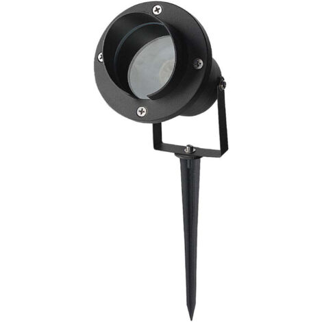 V-TAC Aluminium-Spike mit verstellbarer GU10-Lampenfassung, Farbe Schwarz, IP65