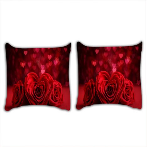 Lot De 2 Coussins Décoratifs Jute Lin – Rose, 20x20 Pouces, Plumes