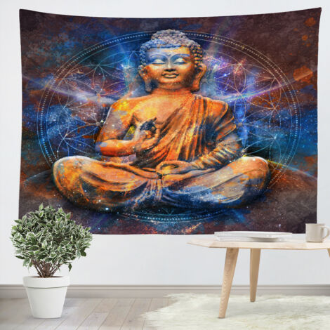 Tenture murale Méditation bouddha bohème 150x200cm Personnalisable