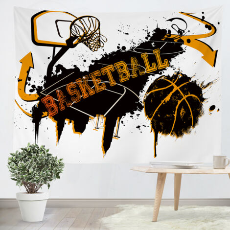 Tenture murale Basket-ball créatif cool 150x200cm DIY Personnalisable (1/4)