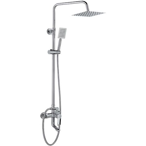 iDeko® Colonne de douche cabine Robinet de salle de bain en laiton 3 MODE de pluie chrome