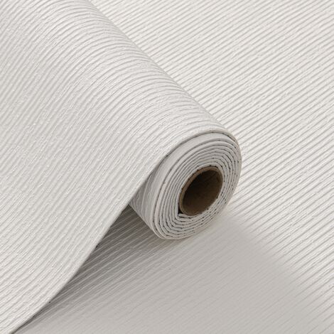 Papier Peint 3D effet Ciment Crème blanche adhésif auto collant épaississement 60CM x 2.8M en rouleau Style industriel 1.68m2 (1/3)