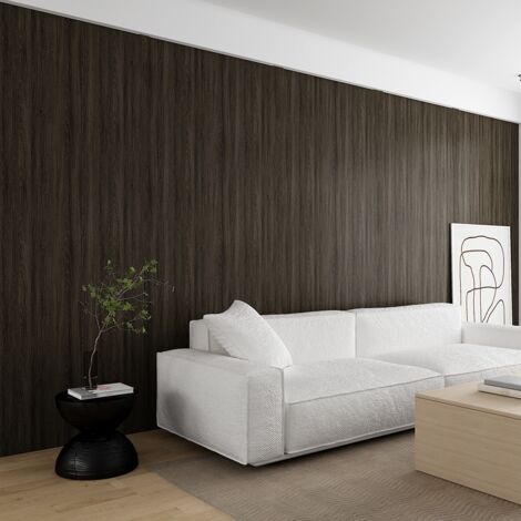 Papier Peint 3D effet Bois Café noir adhésif auto collant épaississement 60CM x 3M en rouleau Style industriel 18m2