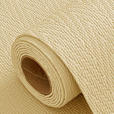 Papier Peint 3D effet tissu Kaki adhésif auto collant épaississement 60CM x 2.8M en rouleau Style jardin doux 1.68m2
