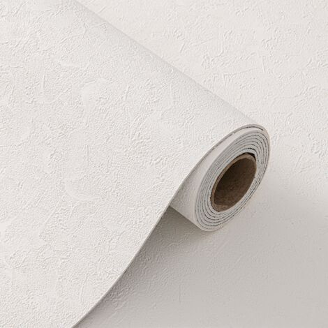 Papier Peint 3D effet Ciment Blanc adhésif auto collant épaississement 60CM x 2.8M en rouleau Style industriel 1.68m2 (1/5)