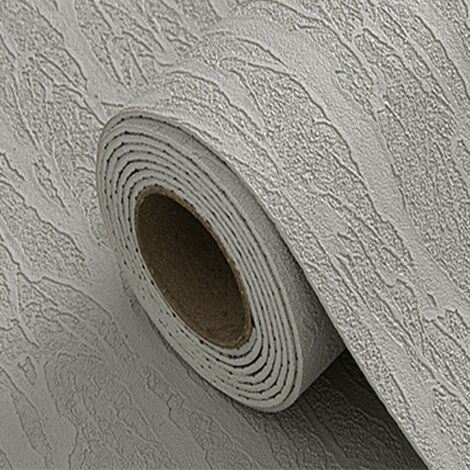 Papier peint 3D effet ondulation gris adhésif épais – Dimensions 60 cm x 2,8 m – Imperméable et lavable – Style jardin doux – Ideko