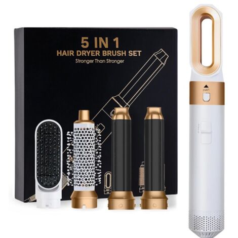 Brosse à sèche-cheveux Air Curler amovible Kit pour sécher les curling Lisseur à cheveux  5 en 1 Blanc (1/5)