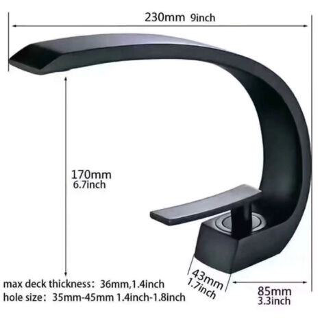 Robinet de salle de bain Mitigeur lavabo Luxe Moderne peintre Noir avec Flexible