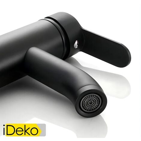 iDeko® Robinet de lavabo mélangeur robinet salle de bain standard famille Noir
